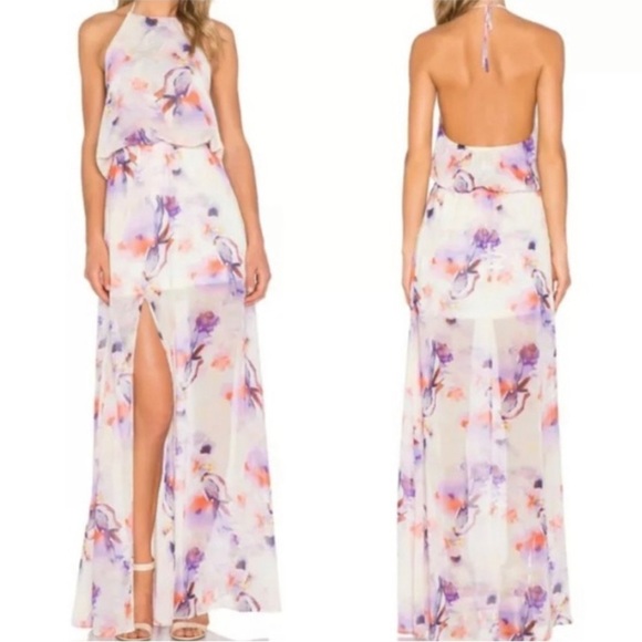 Show Me Your Mumu Heather Halter Slip Dress in Abers Babers Print - L - Picture 4 of 6